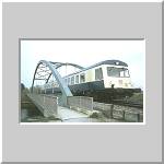 Triebwagen der BR 628-1 auf der Ammerbr&uuml;cke Richtung Schongau