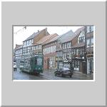 Halberstadt: Stra&szlig;enbahn an der Vogtei