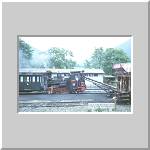 Dampflok der Hochschneebergbahn beim Bekohlen